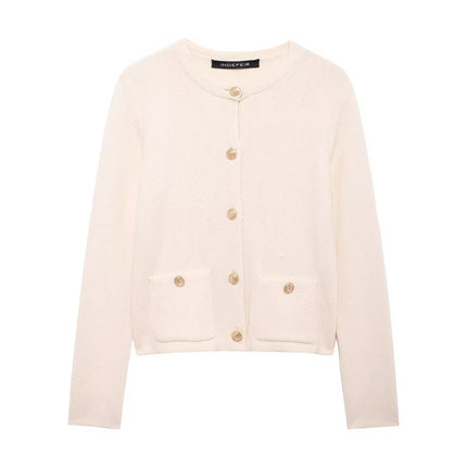 Gold Decorated Button Cardigan