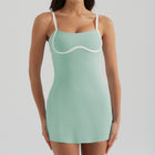 Chest Cushion Anti Glare Leggings Sports Skirt Light green