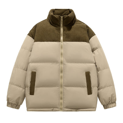 Winter Male New Cotton Thick Padded Coat Brown
