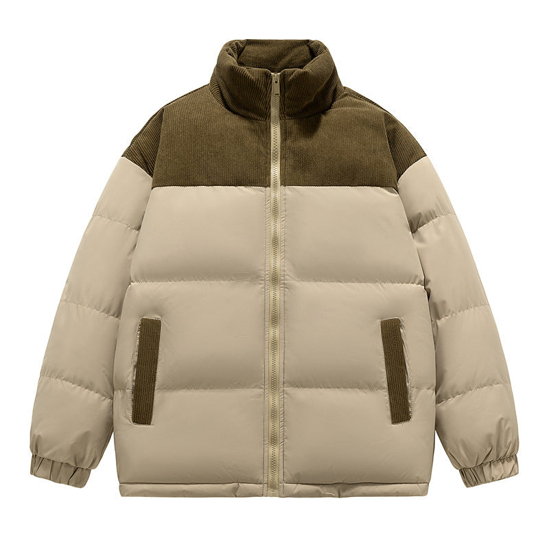 Winter Male New Cotton Thick Padded Coat Brown