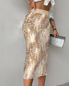 Women's Versatile Fashionable Sequin Skirt champagne