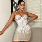 Women's Tassel Suspender Party Dress