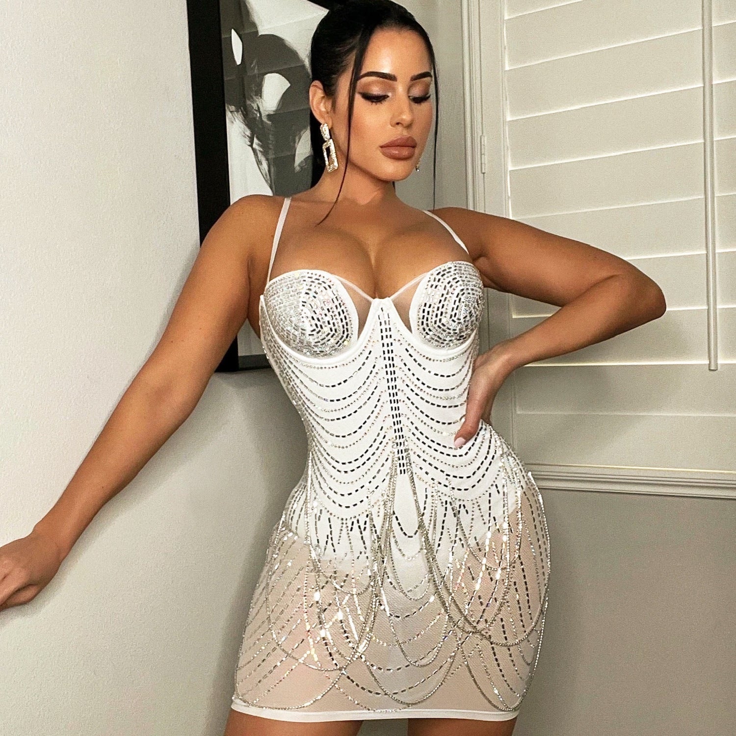 Women's Tassel Suspender Party Dress