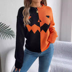 Halloween Pullover Sweater Orange