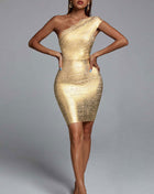 SS Bronzing Evening Dress Gold