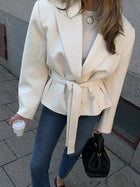 Women's Winter Street Woollen Coat Light Gray