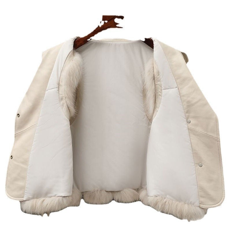 Women’s Patchwork Winter Fox Fur Jacket Women