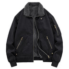 Men's Fleece-lined Washed Cotton Jacket