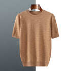 Men's Knitted Sweater With Short Sleeve Bronze