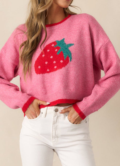 Women's Strawberry Pullover Pink