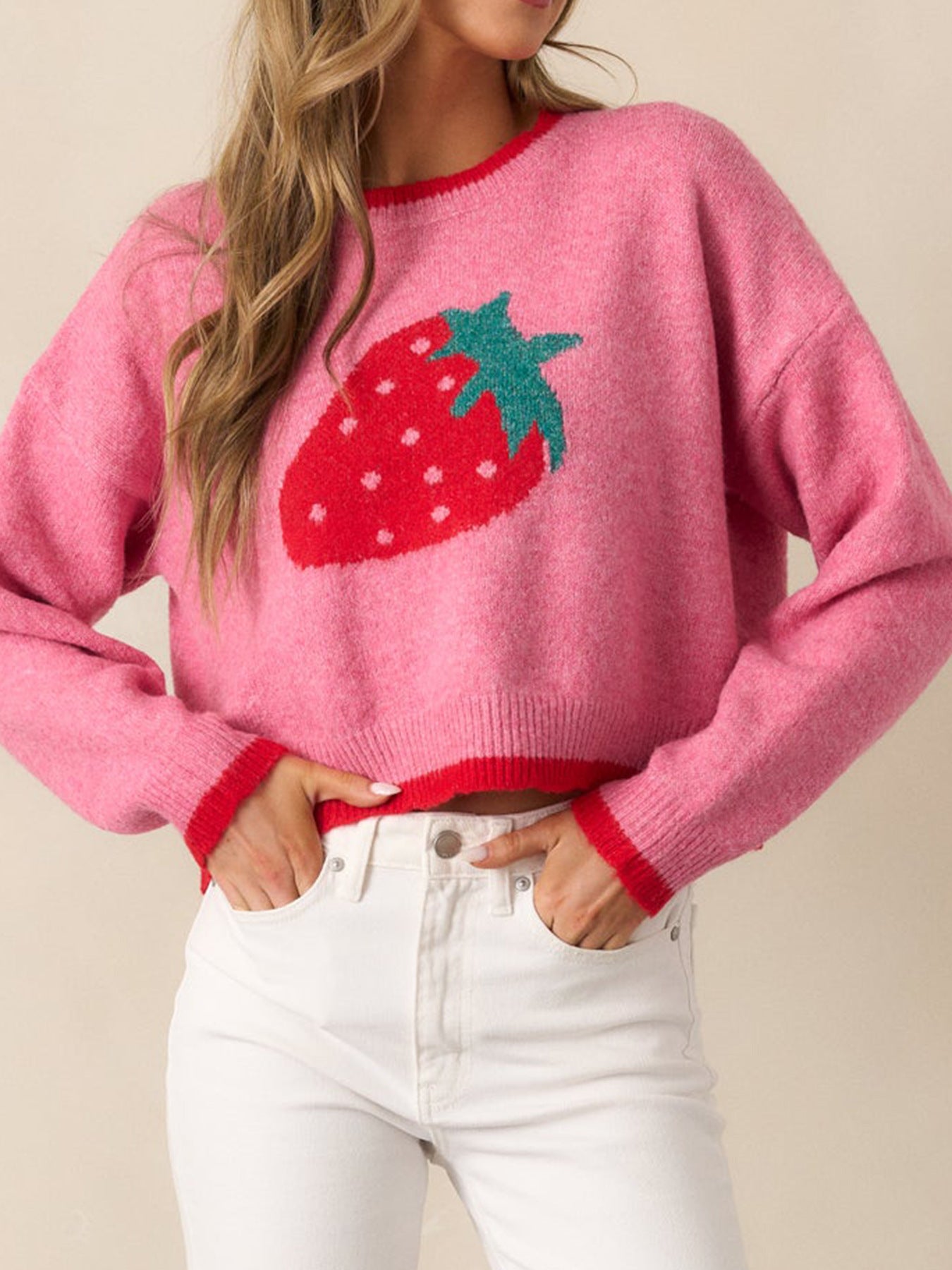 Women's Strawberry Pullover Pink