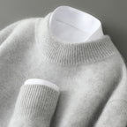 Men's Half-high Collar Thickened Pullover Light gray Half turleneck