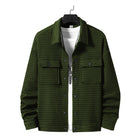 Men's Casual Jacquard Plaid Baggy Coat Green