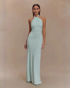 SS Maxi Dress Peacock green