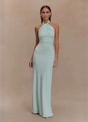 SS Maxi Dress Peacock green