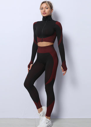 SS 3PCS Yoga Set red black