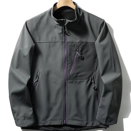 Retro Patchwork Sports Coat Graphite Gray