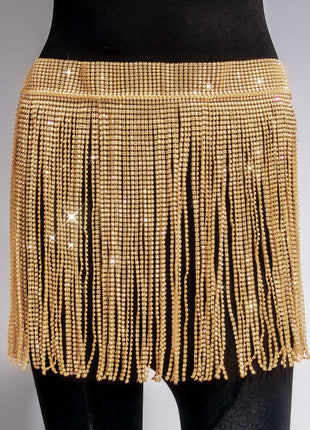 SS Rhinestone Skirt Gold